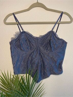 Lace Bustier Camisole - Blue